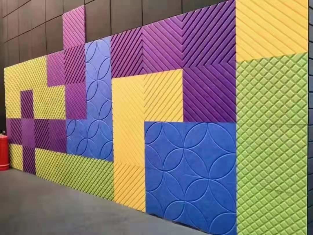 placa acústica de humedecimiento sana de los paneles de pared del tapiz de 3D 9m m